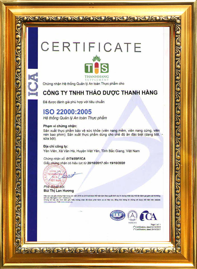 Chứng nhận ISO 22000: 2005